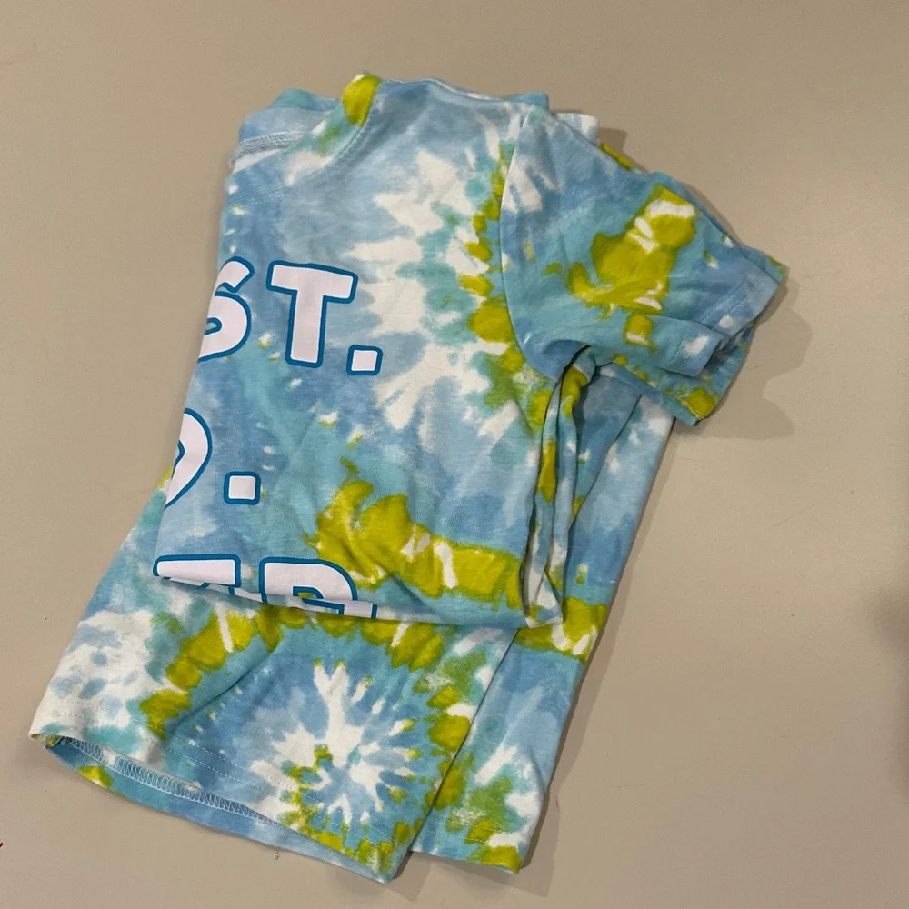 The Children's Place Tie-Dye Pajama Set - Blue and Yellow shorts &  short sleeve